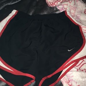 red black and white nike shorts